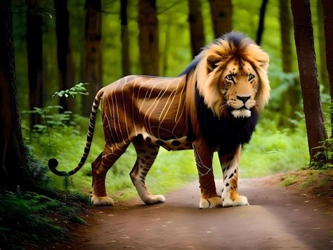 Premium AI Image | King of the Jungle photo 4k in a forest