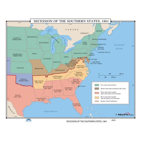 #035 Secession of the Southern States, 1861 - The Map Shop