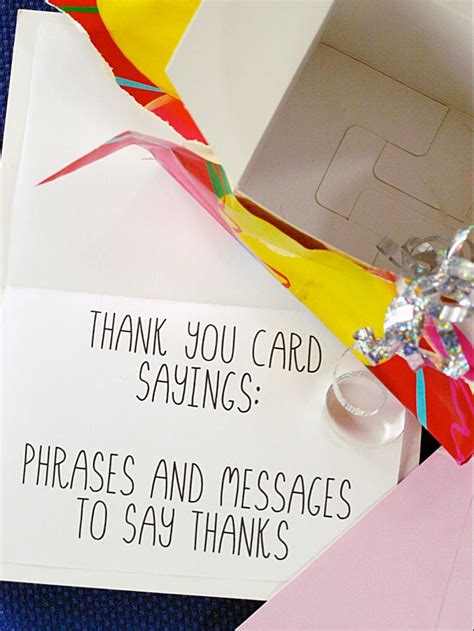 Examples of sayings to write in thank you cards. Use these to inspire ...