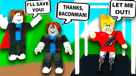 Roblox Bacon Saves Man From Bully Baconman Roblox Admin