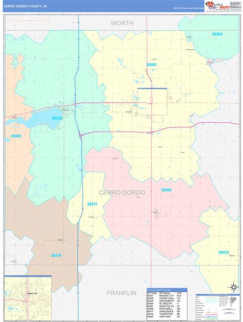 Cerro Gordo County, IA Wall Map Color Cast Style by MarketMAPS - MapSales