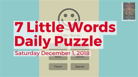 7 Little Words Daily Puzzle December 1 2018 - YouTube