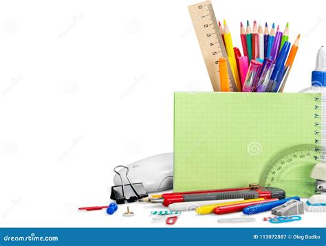 Colorful School Supplies on Background Stock Image - Image of paper ...