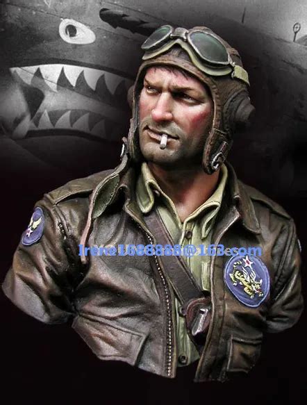 1/10 Scale Resin Bust Flying Tigers pilots Figure Model Kit Free Shipping-in Model Building Kits ...