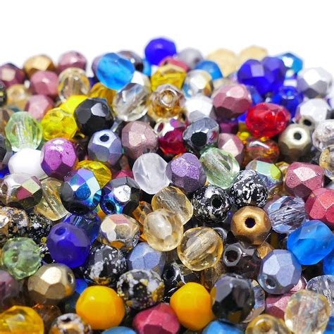 4mm Czech Faceted Round Glass Bead - Mix - 50pcs - Beads And Beading ...