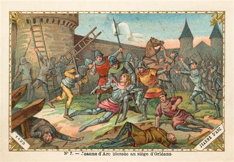 Joan of Arc wounded at the Siege of Orleans, 1429 stock image | Look ...