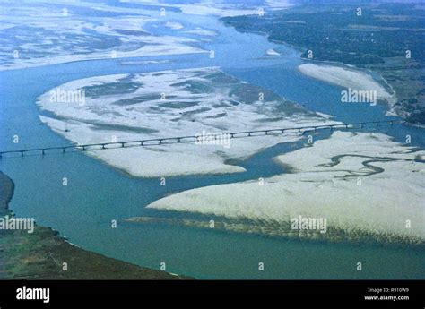 aerial view of river Brahmaputra and bridge, assam, india Stock Photo - Alamy