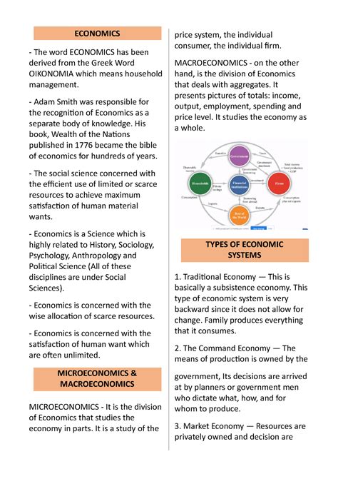 Economic Development Notes 1 - The word ECONOMICS has been derived from the Greek Word OIKONOMIA ...