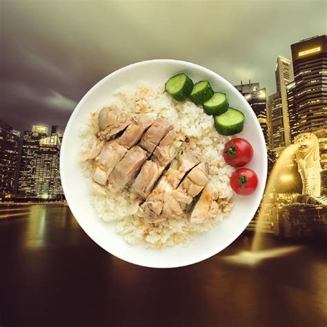 Hainanese Chicken Rice (Boiled Chicken and Rice) / Singapore - World Cuisine