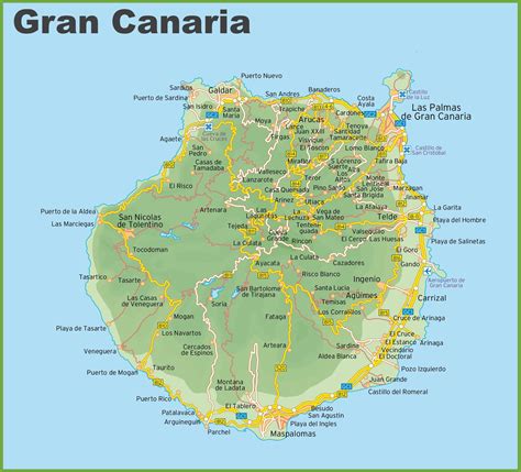 Gran Canaria road map - Ontheworldmap.com