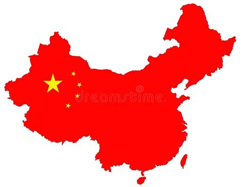 Isolated red map of China stock illustration. Illustration of china - 2298696