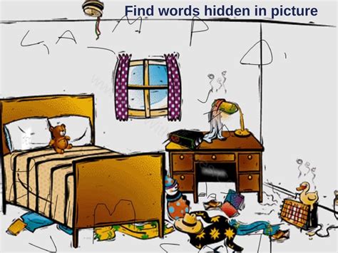 Find the Hidden Objects Picture Puzzles: Animals and Words