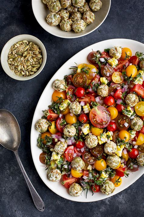 Heirloom Cherry Tomato Salad with Toasted Seeded Chèvre ⋆