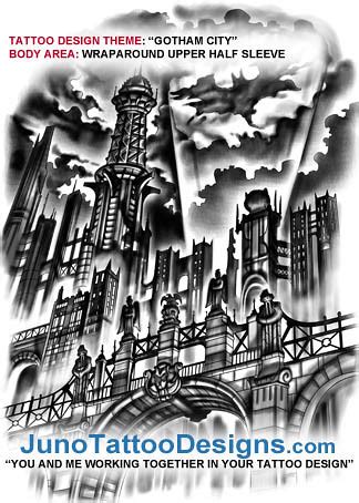 gotham_city_tattoo_design | Tattoo design for upper sleeve a… | Flickr