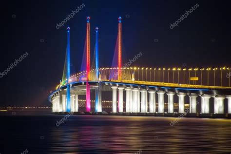 2nd Penang Bridge Night View Light Up, George Town Penang, Malaysia Stock Photo by ©KeongDaGreat ...