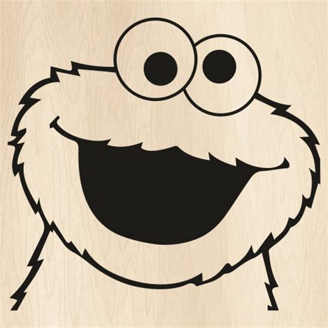 Cookie Monster Face SVG | Sesame Street Cookie Monster PNG | Cookie Monster Black vector File ...