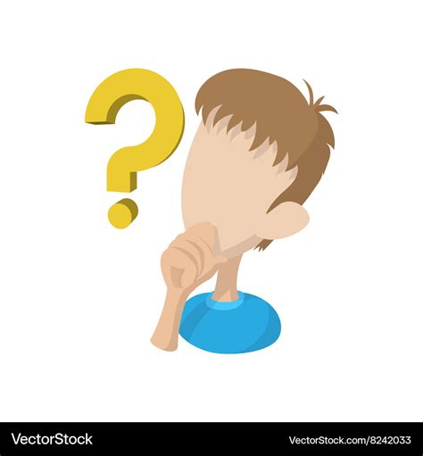 Man with question mark icon cartoon style Vector Image