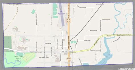 Map of White Cloud city, Michigan