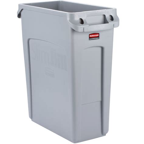 Rubbermaid 1971258 Gray 16 Gallon Slim Jim Trash Can