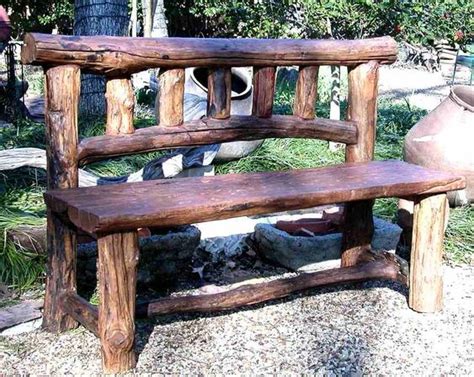 Smokey Mountain Rustic Bench with Log Back | Gardens, Outdoor benches and Outdoor patios