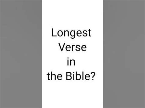 Longest Bible Verse - YouTube