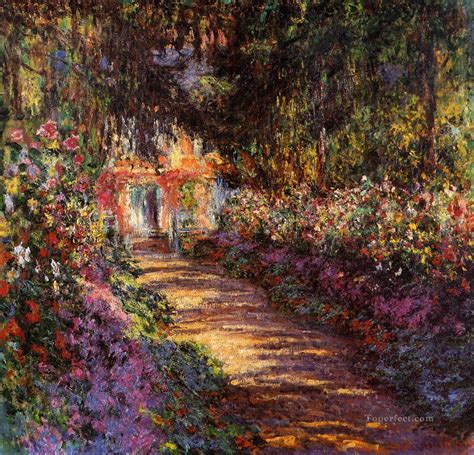 The Flowered Garden Claude Monet scenery Painting in Oil for Sale