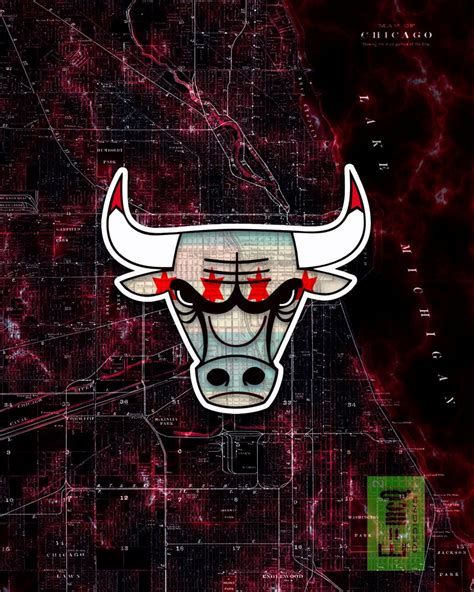 Chicago Bulls Chicago Bulls Chicago Flag NBA Sports by McQDesign