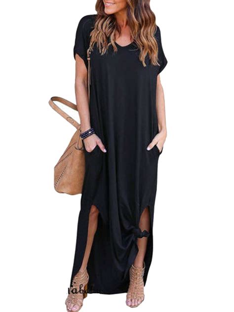 FOCUSNORM - FOCUSNORM Women's Summer Casual Split Evening Party Maxi Dress Plus Size - Walmart ...