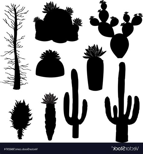 Cactus Silhouette Vector at Vectorified.com | Collection of Cactus Silhouette Vector free for ...