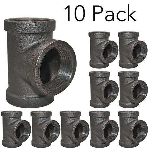 10 Pack - Brooklyn Pipe 1" Black Pipe Tee Cast Iron Pipe Fitting | 1 Inch Bla... | eBay