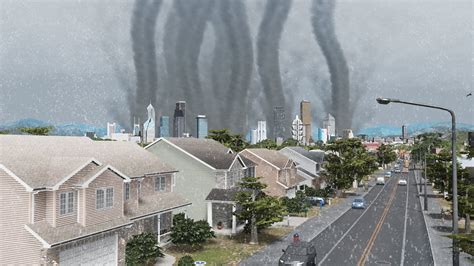 Whoever said tornadoes don't hit downtown areas of big cities? : CitiesSkylines