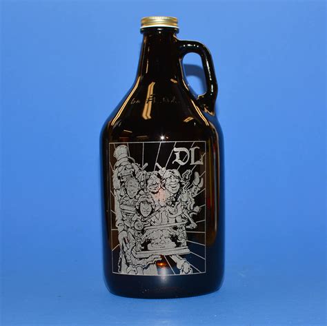 Personalized Beer Growler with 4 Pints or 4 Belgian Tulip Glasses