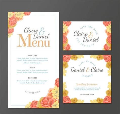 Wedding Menu Cards - 26+ Free Templates in PSD, EPS Vector