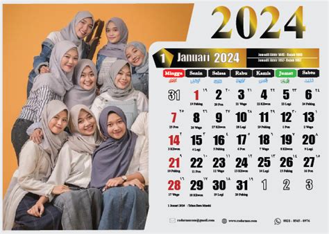 Template Kalender 2024 Kalender Dinding 2024 Tahun Desain Kalender Meja ...