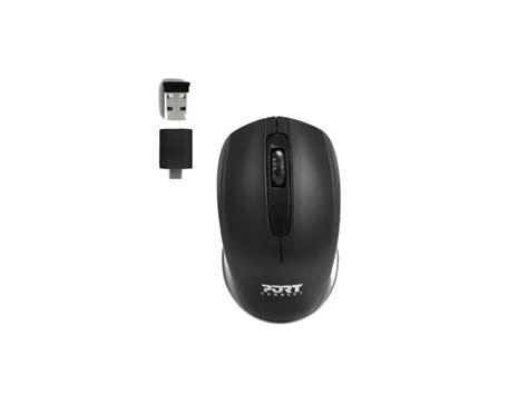 Port Connect Wireless Mouse 1000DPI - Black - tech.co.za