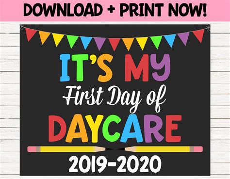 First Day of Daycare Sign 1st Day of Daycare Sign Day Care | Etsy