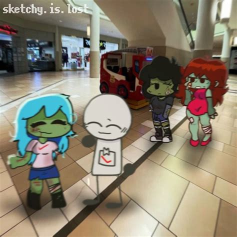 several cartoon characters are walking through an airport