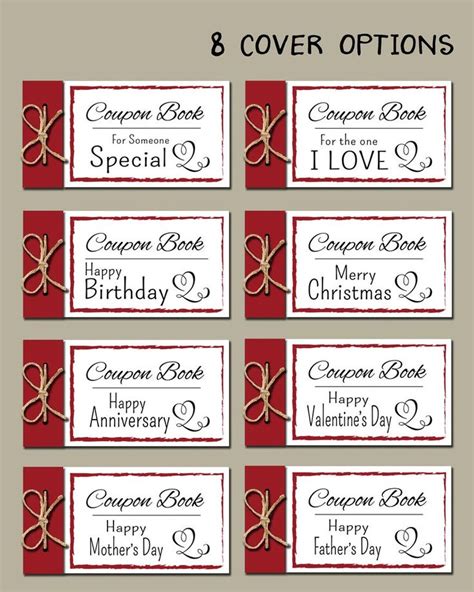 Coupon Book. Printable gift idea. Instant download. DIY PDF | Etsy | Love coupons, Coupon book ...