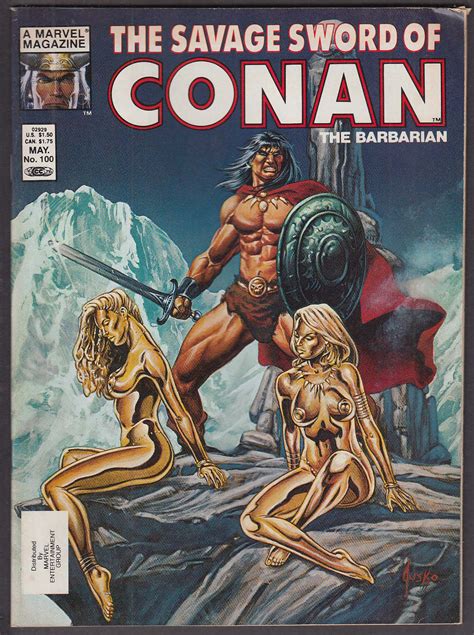 SAVAGE SWORD of CONAN the BARBARIAN #100 Marvel comic magazine 5 1984