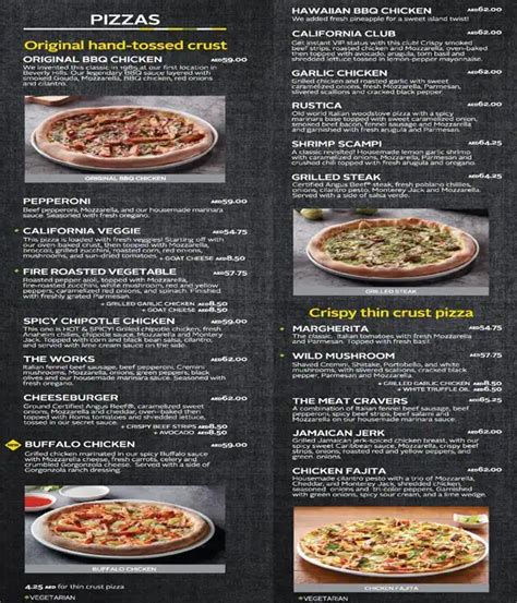 California Pizza Kitchen Menu, Menu for California Pizza Kitchen ...