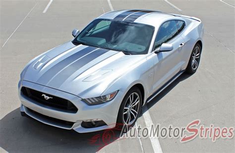 2015-2017 Ford Mustang Digital Fade Faded Rally Racing Hood Stripes | Auto Motor Stripes ...