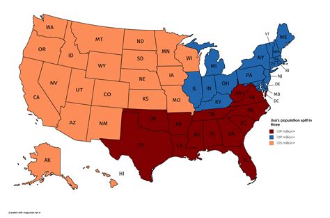 Usa's population divided into three: North,South,West﻿ | North america ...