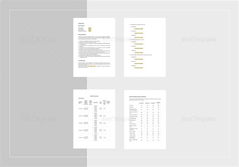 Website Competitive Analysis Template in Word, Apple Pages