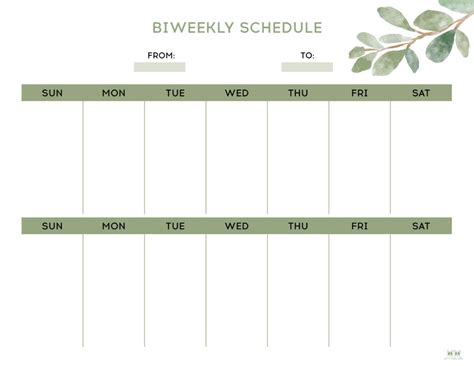 Two Week Planners - Free Printables | Printabulls