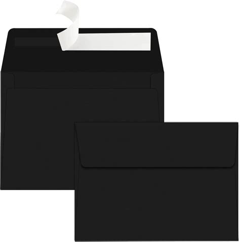 Amazon.com : A7 Black Invitation 5x7 Envelopes - Self Seal, Square Flap,Perfect for 5x7 Cards ...