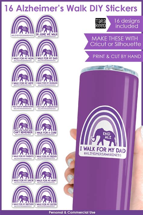 Printable Alzheimer's Walk Stickers | Alzheimer's Awareness