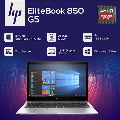 HP Elitebook 850 G5 15.6-inch Laptop Intel Core i7-8550u 8th Gen 16GB Ram 256GB SSD Win10 in UK