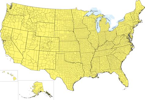 United States County Map - Illustrator, PowerPoint Plus US Cities ...