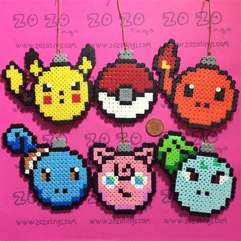 Pokemon Set 1 Christmas Pixel Baubles by Zo Zo Tings | Perler bead art, Perler bead ornaments ...