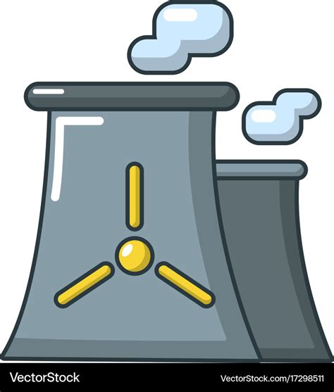 Modern nuclear power plant icon cartoon style Vector Image